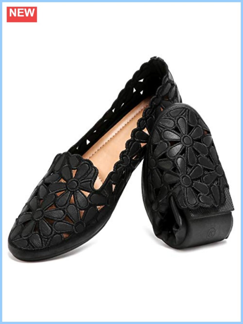 Floral Ballet Flats Slip On Dress Shoes Faux Leather